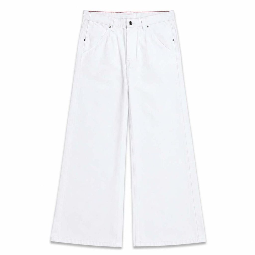 شلوار جین زنانه بگ کتان سفید